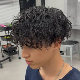 パーマ メンズ 💋ホワイトメッシュ /パーマ/メンズ💋のヘアスタイル