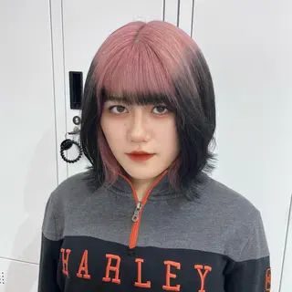 ミディアム カラー ヘアアレンジ 𝐠𝐢𝐫𝐥𝐲 𝐦𝐨𝐝𝐞🖤のヘアスタイル