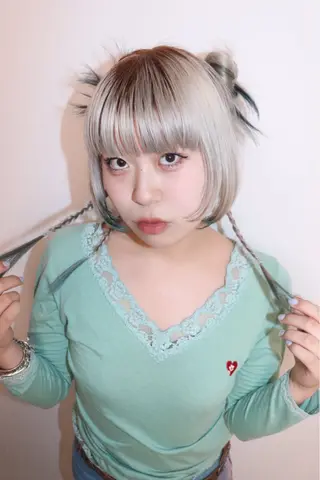 セミロング カラー ヘアアレンジ @kyoniyy KYONIのヘアスタイル