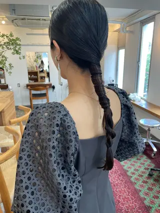 ロング ヘアアレンジ 【arc】Ruri コテ巻き風パーマのヘアスタイル