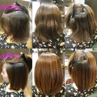 ミディアム パーマ ブリーチ縮毛矯正/ デサキ ショウヘイのヘアスタイル