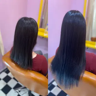 セミロング チビ編み込みエクステ どぅ〜す/YUIのヘアスタイル