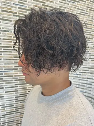 ミディアム パーマ メンズ RICHAIR 長嶺旬佑のヘアスタイル