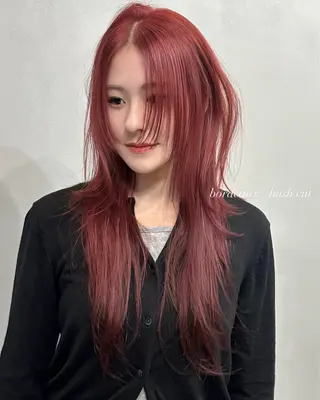 ロング カラー ヘアアレンジ 🫧🇰🇷韓国ヘア レイヤー🐺Yutaのヘアスタイル