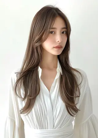 ロング カラー 韓国レイヤーカット/ 美髪矯正/YUIのヘアスタイル