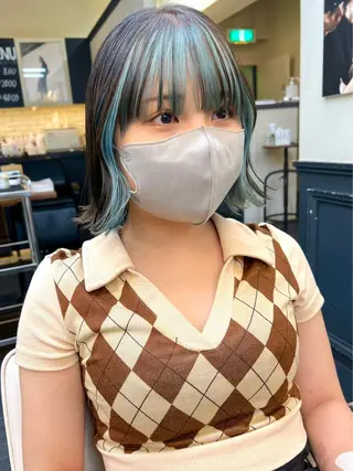 ショート カラー 退色まで透明感ある ダブルカラー/リクのヘアスタイル