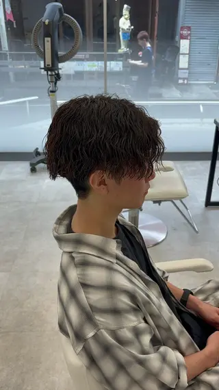 ショート パーマ メンズ 森龍馬 メンズ専門美容師のヘアスタイル