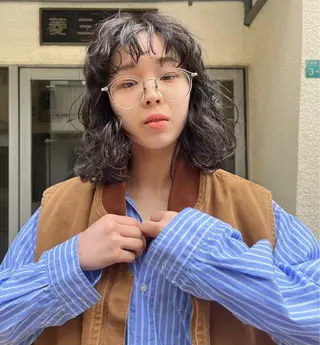 ミディアム パーマ ニュアンスヘア☆樋口 希世☆のヘアスタイル