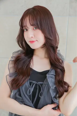 ロング カラー ハイライト 石橋 瑞穂のヘアスタイル