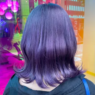 ミディアム カラー レイヤーカット/ 透明感カラー/みずほのヘアスタイル