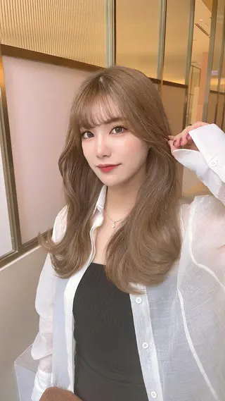 セミロング カラー 顔周り特化/韓国ヘア /レイヤー/吉野幸大のヘアスタイル