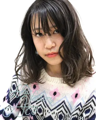 ミディアム 所渉/韓国レイヤー /ウルフカットのヘアスタイル