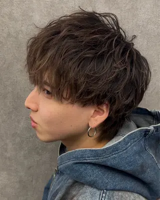 ショート パーマ メンズ メンズウルフ特化🐺 🔥長山耕大🔥のヘアスタイル