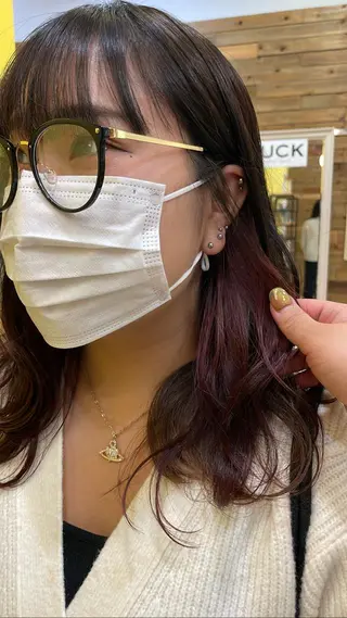 セミロング カラー 透明感color吉田 沙羅のヘアスタイル