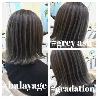 ミディアム カラー 山崎俊輔/髪質改善 /バレイヤージュのヘアスタイル