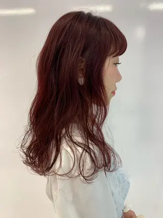 セミロング カラー ハッシュカット/ハイ トーン/MANAMIのヘアスタイル