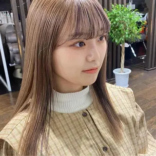 ロング カラー 中村 友香のヘアスタイル