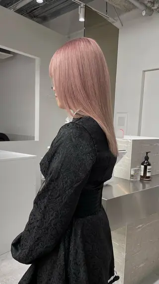 セミロング カラー stén所属・HARUKA/原宿 ハイトーン/レイヤーのヘアスタイル