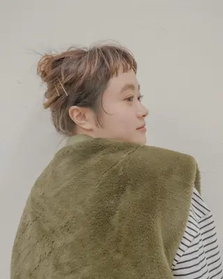 セミロング カラー ヘアアレンジ gite カワムラナオキのヘアスタイル