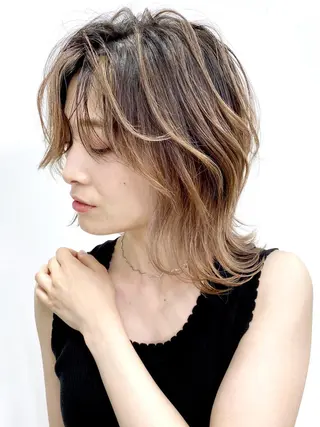ミディアム カラー パーマ ヘアアレンジ ITbyALBUM 浦和店のヘアスタイル