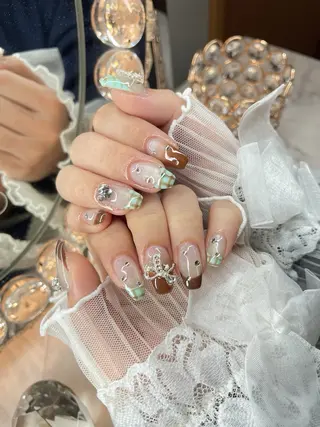 ネイル 23時まで❤︎韓国、 ワンホンネイルのネイルデザイン