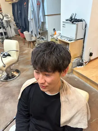 ショート パーマ メンズ Lit.自由が丘（SENJYU自由が丘）所属・【髪質改善/美髪】 ⭐️川嶋 陸央⭐️のヘアスタイル