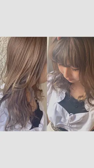 ロング カラー ヘアアレンジ 🤎艶髪×透明感🤎 【𝙔𝙐𝙕𝙐】のヘアスタイル