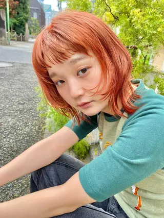 セミロング カラー 顔周りカット/透明感 カラー/rioのヘアスタイル