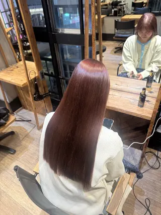 ロング 渋谷/切りっぱなし レイヤー/ブリーチのヘアスタイル