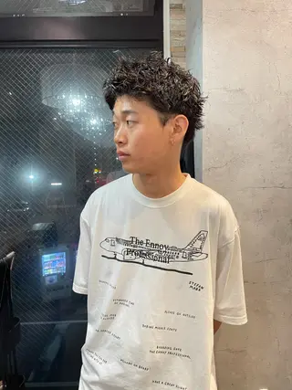 ショート パーマ メンズ 堀込 昭吾☆特別価格☆のヘアスタイル