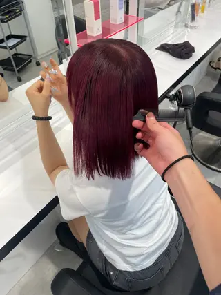 セミロング カラー エフェクトブリーチ／ レイヤーカット／翔のヘアスタイル