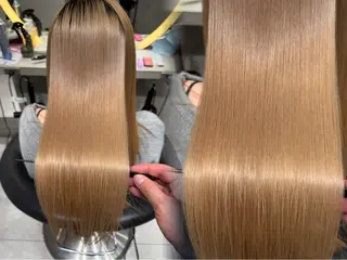 ロング ブリーチ毛縮毛矯正/ 髪質改善【タケル】のヘアスタイル