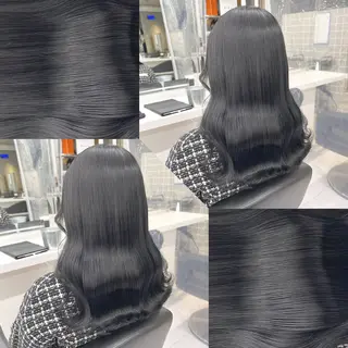 ロング カラー ヘアアレンジ 韓国風ベージュ🤎 赤みなし🌿横浜🤎のヘアスタイル