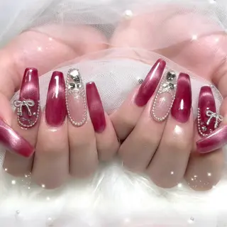 ネイル 🎀藤沢ガーリーネイ ル/長さ出し🎀のネイルデザイン