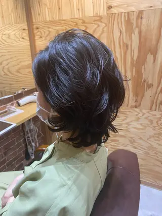 ミディアム パーマ 大人かわいい×艶髪 🤍塩川のヘアスタイル