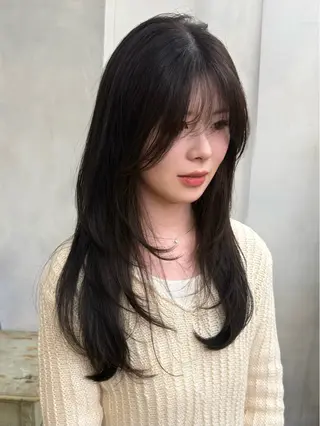 ロング カラー 韓国レイヤー suzuのヘアスタイル