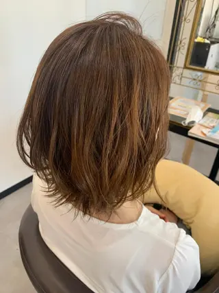 ミディアム カラー ufufu所属・境 菜摘のヘアスタイル