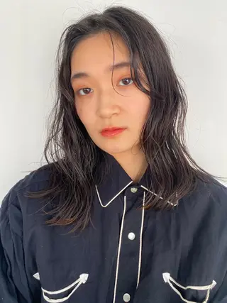 ミディアム パーマ カラー CEINE PATHのヘアスタイル