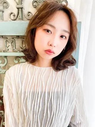 ミディアム カラー パーマ ヘアアレンジ メンズ 表参道Lise おおいしおりのヘアスタイル