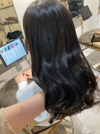 セミロング ✨色持ちの良い艶 カラー✨蟹江真世のヘアスタイル