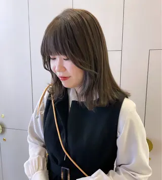 ミディアム カラー 暖色/オリーブカラー /中村未来🍒🫒のヘアスタイル