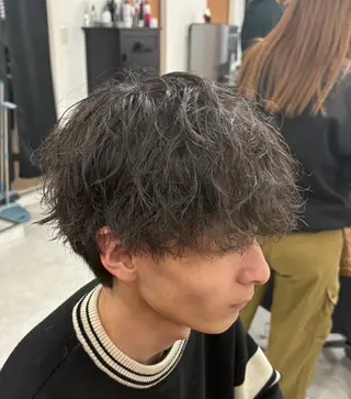 パーマ メンズ カズキ🌼曲がる縮毛 ／くせ毛パーマのヘアスタイル