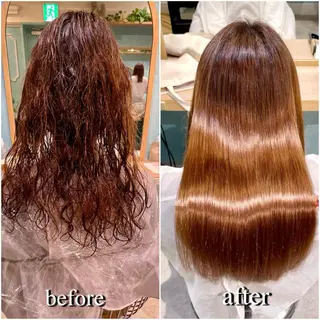 ミディアム 縮毛矯正　髪質改善 韓国風レイヤー　吉田のヘアスタイル