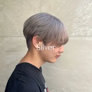 カラー メンズ メンズ特化/センター パート🩵のヘアスタイル