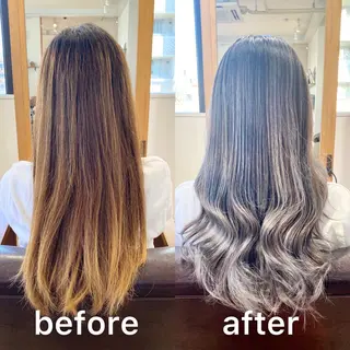 セミロング カラー KIZU 髪質改善 オカルト怪談のヘアスタイル