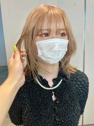 カラー 🎀ボブ＋ハイトーン シュカ👶🏻のヘアスタイル