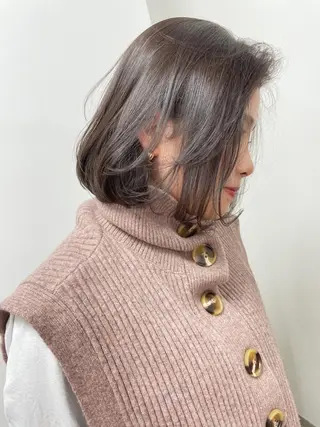 ミディアム カラー HARUNA🤍 大人ショートヘアのヘアスタイル