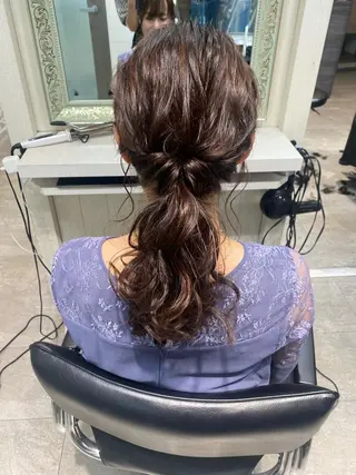 セミロング ヘアアレンジ 🤍韓国風ヘア 柴田真帆🤍のヘアスタイル