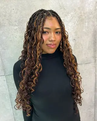 ロング ヘアアレンジ HARURU🪮✨ ブレイズ海外ヘアのヘアスタイル