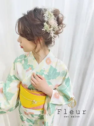 セミロング ヘアアレンジ セットサロン      ラフテル所属・大阪/ヘアアレンジ /似合わせset💐のヘアスタイル